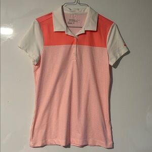 Womens Nike Golf Polo Orange Size Small Short Sleeve DriFit Tour Performance